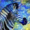 Starry Night Style Impressionist Zebra Portrait Painting