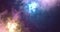 Starry outer space background with nebula. Colorful starry night sky outer space background, 3d animation