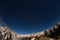 The starry sky above the Alps, 180 degree fisheye view