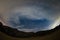 The starry sky on the Alps, ultra wide fisheye view