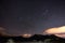 The starry sky captured Karoo National Park, South Africa, in winter. The Pleiades star cluster, Orion and Taurus Constellation cl