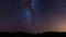 Starry sky Milky Way captured from green oasis in the Namib desert, Namibia, Africa. Adventures into the wild.