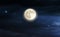 Starry sky moon night blue cloudy  moonlight  nature landscape weather forecast