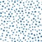 Starry sky seamless pattern with blue monochrome stars on white background. Watercolor doodle illustration