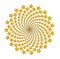 Starry spiral gold over white background