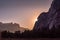 Starry sunset Yosemite national park