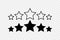 Stars. 5 Stars product quality rating. Black Star vector icons. Five stars customer feedback concept. Star. Vector illustration