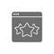 Stars in browser, best choice website, feedback grey icon.