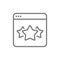 Stars in browser, best choice website, feedback line icon.
