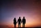 the stars concept romantic love couple young holding vertical evening sunset theme photo hands Silhouette together