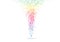 Stars explosion scatter spectrum and rainbow falling on white space abstract background vector illustration, festival concept