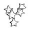 Stars festive hand drawn vector. isolated object on white backgr