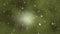 Stars floating in green peaceful cloudy space animation