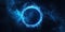 Stars Illuminated With Neon Blue Light Ring On Dark Round Frame