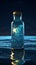 stars and Milky Way exists in a bottle that floats in the sea