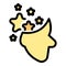 Stars in mind icon vector flat