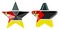 Stars with Mozambican flag, 3D rendering