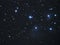 Stars in night sky Pleiades open cluster (M45) in Taurus constellation