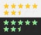 Stars Rating Icons Set 3D Vector Neumorphic Light And Dark Style Material Design Elements