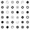 Stars and rotation design elements set.