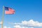 Stars and stripes American flag fluttering in the wind, Bar Harbor, Maine, USA