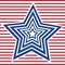 Stars and stripes colors and symbols of USA flag, vector