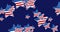 Stars with USA flag, motion animation. Flying stars with usa flag inside. Horizontal composition, 4k video quality