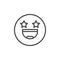 Starstruck face emoticon line icon