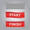 Start and finish textile banners set. Flag sport race