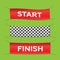 Start and finish textile banners set. Flag sport race, co