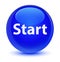 Start glassy blue round button