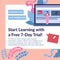 Start learning with free seven days trial online