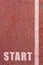 Start line on treadmill or athletics track. Concept for business planning, strategy, challenge or opportunity and change