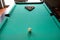 Start position fifteen ball on billiard table