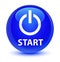 Start (power icon) glassy blue round button