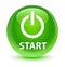 Start (power icon) glassy green round button