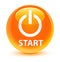 Start (power icon) glassy orange round button