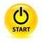 Start (power icon) glassy yellow round button