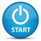 Start (power icon) special cyan blue round button