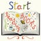 Start reading books. Motivational quote about book and read. Col