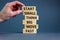 Start small think big symbol. Words `Start small think big move fast` on wooden blocks on a beautiful grey background. Businessm