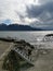 Start of a storm over lake Geneva in Swtzerland