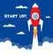 Start Up Concept Space Rocket Takes Off