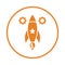 Start up, launch, missile, icon. Orange vector design
