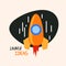 Start up rocket logo, concept vector symbol