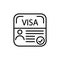 Start up visa vector icon. Temporary residence permit illustration sign.