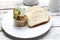 Starter, bread paste with pickled cucumber. Sandwich paste