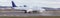 Starting airplane speed blur