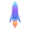 Starting rocket icon, isometric style