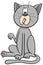 Startled cat or kitten cartoon animal character